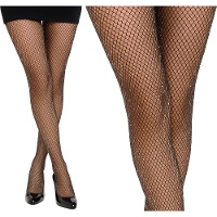 Schwarze, glänzende Netzstrumpfhose für Damen