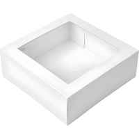 Weiße Tortenschachtel 35 x 35 x 10 cm mit Sichtfenster