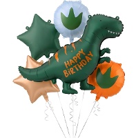 Dinosaurier-Ballonbouquet 'Happy Birthday' - 5-teilig