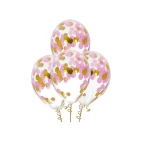 Latexballons mit buntem Konfetti 30 cm - Folat - 4 Stück