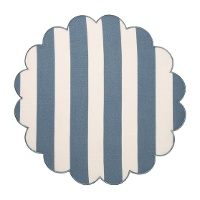 Rundes Platzset, 38 cm, mit vertikalen blauen Streifen
