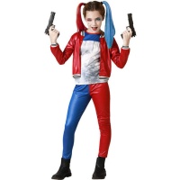 Rotes und blaues Evil Harley Kostüm für Mädchen