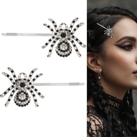 Glänzende silberne Spinnenhaarklammern - 2 Stück