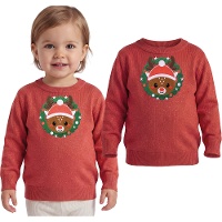 Weihnachtspullover für Babys mit Rentiermotiv und Glitzereffekt
