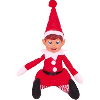 Freche Weihnachtselfe als Plüschfigur