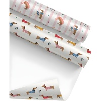 Geschenkpapier Dackel 2 x 0,70 m - 1 Rolle