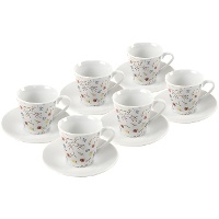 90 ml Kaffeebecher Blumen der Farben - 6 Portionen