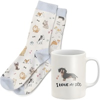 Geschenkset mit Tasse und Hundesocken