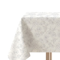 Tischtuch 2,00 x 1,45 m aus Stoff Blumen und Blätter