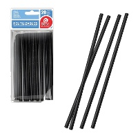 Schwarze Kunststoff-Trinkhalme, 19,70 cm - Best Products - 20 Stück