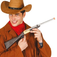 Cowboy-Gewehr Silber und Schwarz - 60 cm