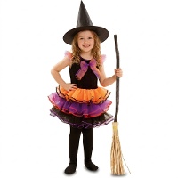 Buntes Hexenkostüm mit Tutu für Mädchen
