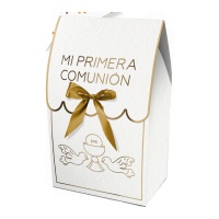 Geschenkbox 13,5 x 8 x 5 cm mit Klappdeckel für die Erstkommunion in Gold - 2 Stück