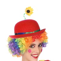 Clownshut mit Blume