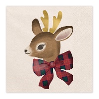 Weihnachtsrentier-Servietten 16,5 x 16,5 cm - 12 Stück