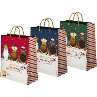 Geschenktasche im Vintage-Design mit den Heiligen Drei Königen, 42 x 30 x 10 cm - 1 Stück