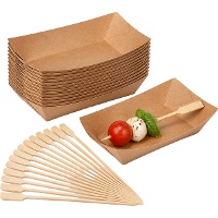 Snack-Set mit Schälchen (11 x 7 cm) und Spießen (10,5 cm) - 20er-Pack