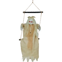 Hängender Mädchenanhänger auf Schaukel mit Licht und Ton, 75 cm