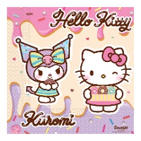 Hello Kitty Kuromi Servietten 16,5 x 16,5 cm - 20 Stück