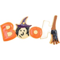 Hexe Keksausstecher mit Booh Botschaft 14,5 x 7,5 cm - Scrapcooking