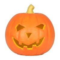 Orange Halloween-Kürbis mit mehrfarbigem Licht 16 cm