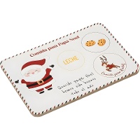 Weihnachtliches Holztablett für den Weihnachtsmann, 29,5 x 19,5 cm