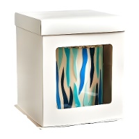 Schachtel 26 x 26 x 29,4 cm für weißen Kuchen mit Fenster