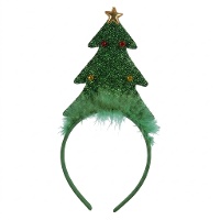 Weihnachtsbaum-Stirnband mit Federn