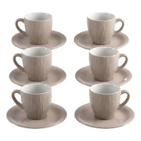 100 ml beige Blatt Kaffeebecher - 6 Dienstleistungen