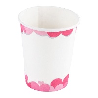 Pappbecher mit Herzmotiv und weißem Hintergrund - 8 Stück