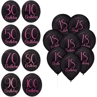 Elegante Rosa Nummern-Latexballons - 8 Stück