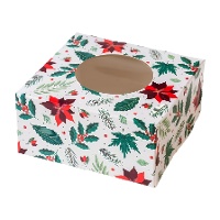 Schachtel für Weihnachtsblumen Süßigkeiten oder Cupcakes, 17,5 x 17,5 x 8,5 cm