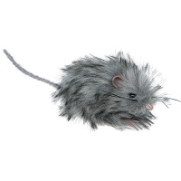 Graue, pelzige Maus, 11 cm