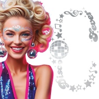 Aufklebbarer Disco-Gesichtsschmuck