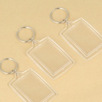 Rechteckige Foto-Schlüsselanhänger 4,2 x 2,8 cm - 4 Stück.