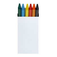 Buntwachsmalstifte in weißer Schachtel - 6 Stück