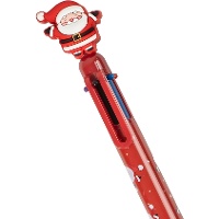 Mehrfarbiger Kugelschreiber mit Weihnachtsmann-Motiv