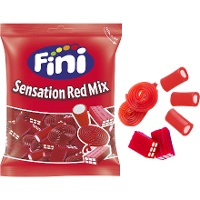 Assortierte Tüte mit Lakritz und roten Scheiben - Fini Sensation Red Mix - 500 gr