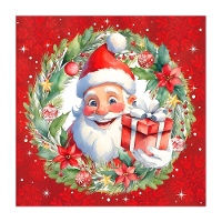 Servietten mit Weihnachtsmannmotiv, 16,5 x 16,5 cm - 20 Stück
