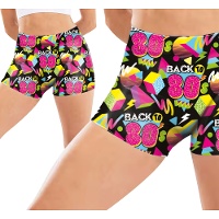 Elastische Neon-Shorts im 80er?Look