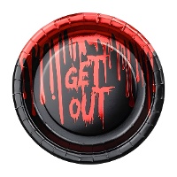 Get Out - blutige Pappteller, 18 cm - 6 Stück