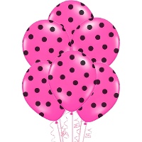 Latex Luftballons mit schwarzen Punkten 30 cm - PartyDeco - 50 Stk.