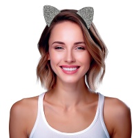 Strassbesetzter Katzenohren-Haarreif