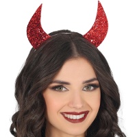 Glitzernde rote Hörner-Diadem