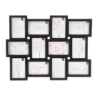 Schwarzer Mehrfach-Fotorahmen für 12 Fotos (10 x 15 cm)