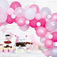 4m rosa oder blaue Ballongirlande - Wefiesta - 71 Stück