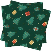 Weihnachtsservietten mit Tannenbaum-Motiv, 16,5 x 16,5 cm - 20 Stück