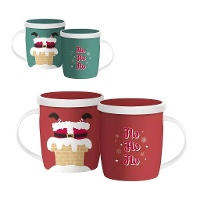 HoHoHo Weihnachtsbecher 350 ml mit Weihnachtsmann mit Teesieb - 1 St.