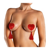 Rote Herz?Pasties mit Quasten