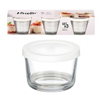 Aufbewahrungsglas 200 ml mit weißem Deckel - 3er-Set